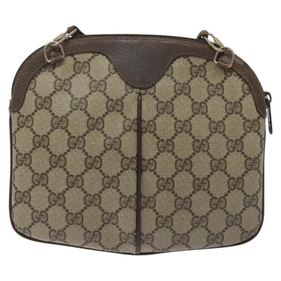 GUCCI GG Supreme Web Sherry Line Shoulder Bag PVC Beige Auth - Picture 3 of 16